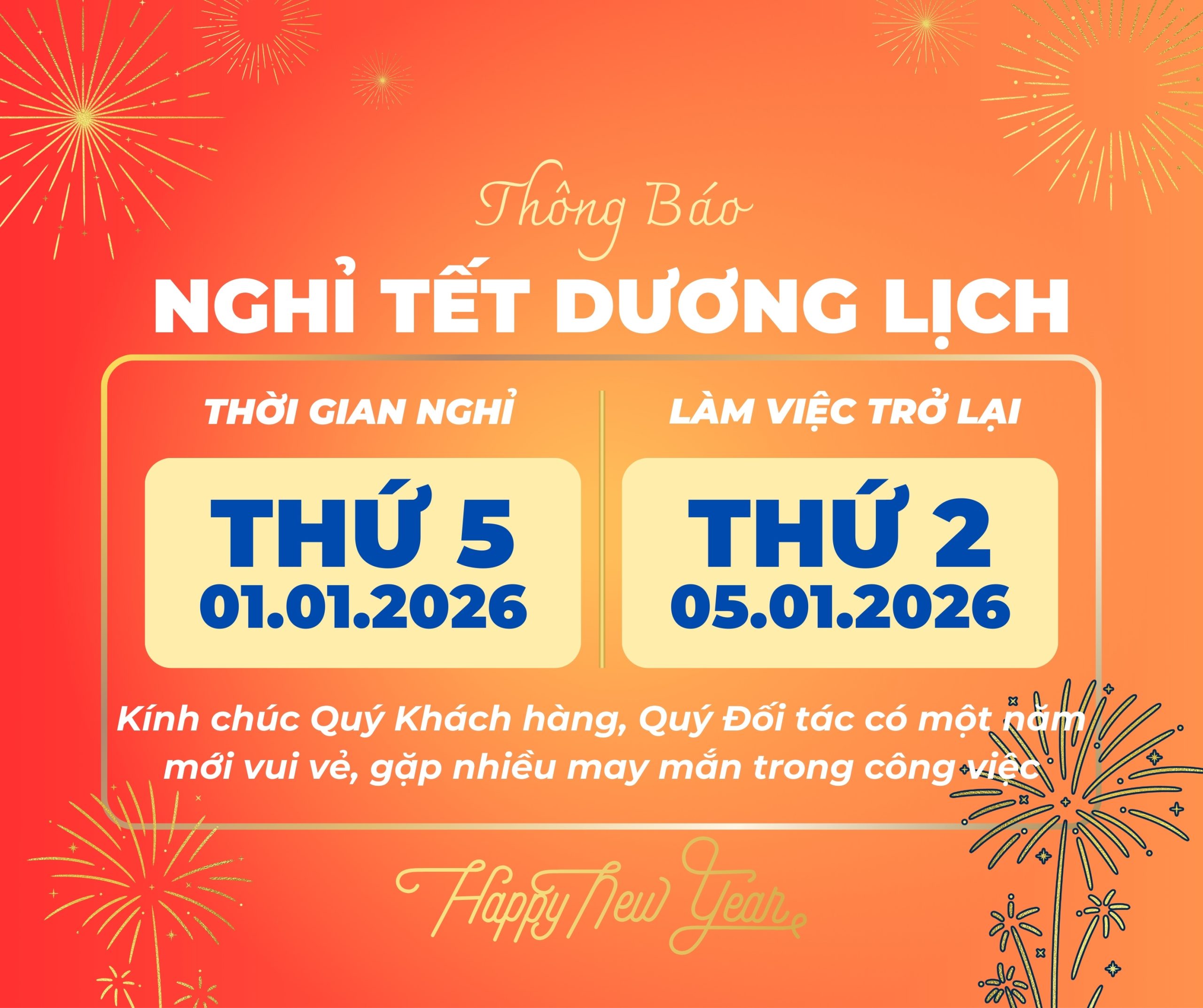 🌟 THÔNG BÁO ⏰ LỊCH NGHỈ TẾT DƯƠNG LỊCH 2026 – CÔNG TY KAVICON 🌟