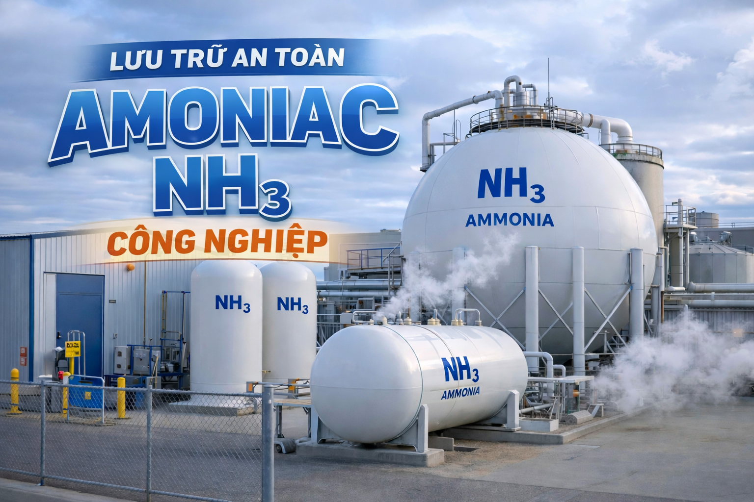 🧪❄️ NH₃ (Amoniac) là gì? Ứng dụng, nguy cơ và yêu cầu lưu trữ an toàn trong công nghiệp