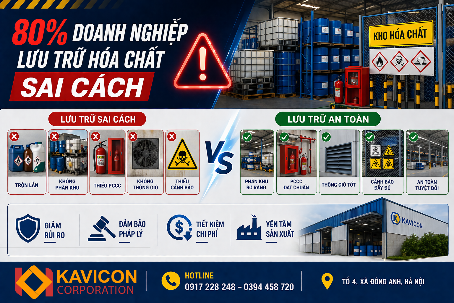 ⚠️ 80% DOANH NGHIỆP ĐANG LƯU TRỮ HÓA CHẤT SAI CÁCH – BẠN CÓ ĐANG NẰM TRONG SỐ ĐÓ?